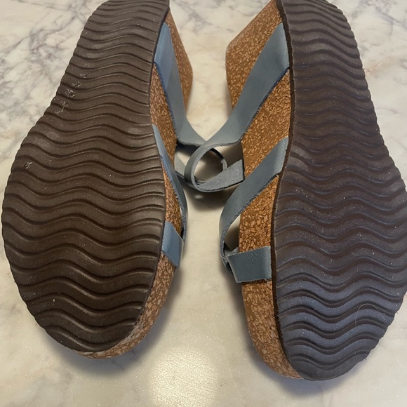 Marina Luna Light Blue Wedge Sandals - Picture 6 of 8